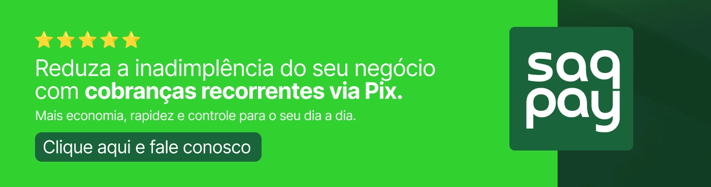 Pix Automático: Evite atrasos e reduza a inadimplência! 1 Pix Automático SaqPay com botão para WhatsApp